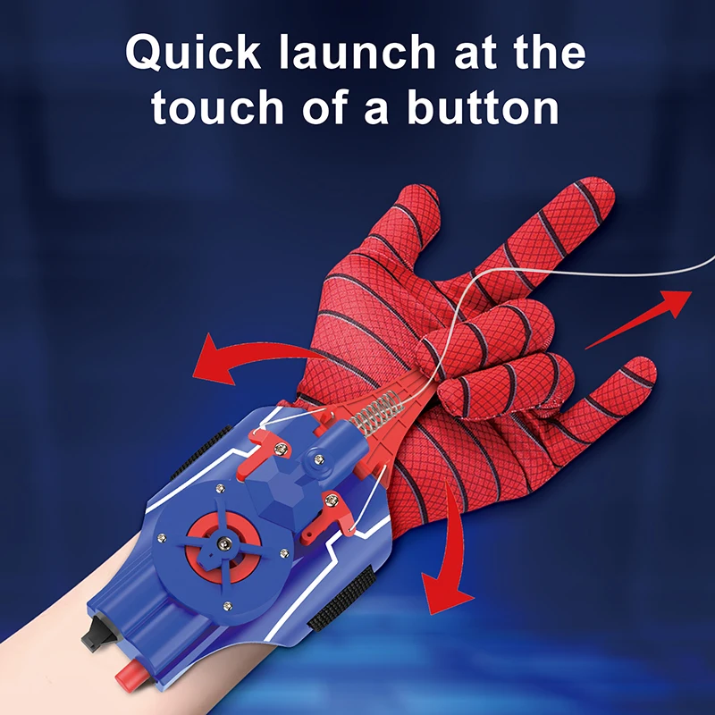 Superhero Role-Play Spiderman Ejector Launcher Wrist Toys With Gloves Cosplay Bow And Arrow Web String Shooter Toys For Boys