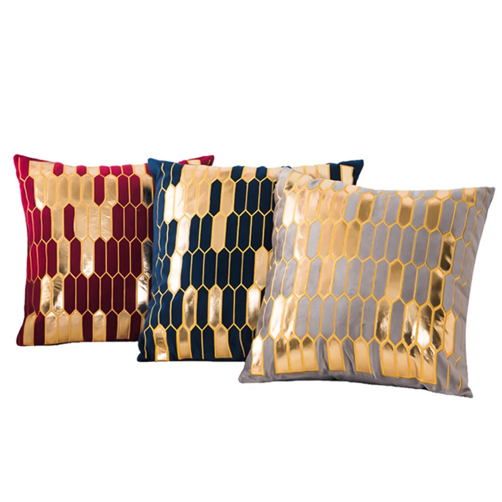 
Golden printing velvet pillow cushion backrest cushion pillow cover for home sofa office hotel 