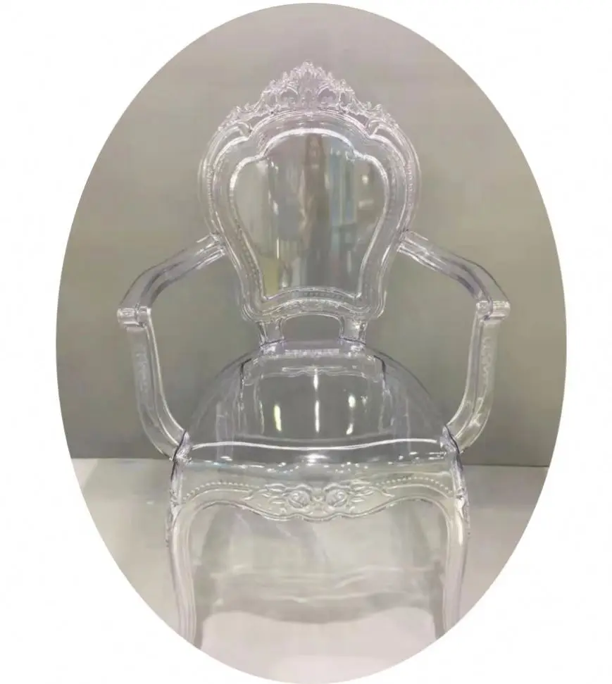 Modern simple European style transparent acrylic armchair light luxury high transparent plastic dining chair