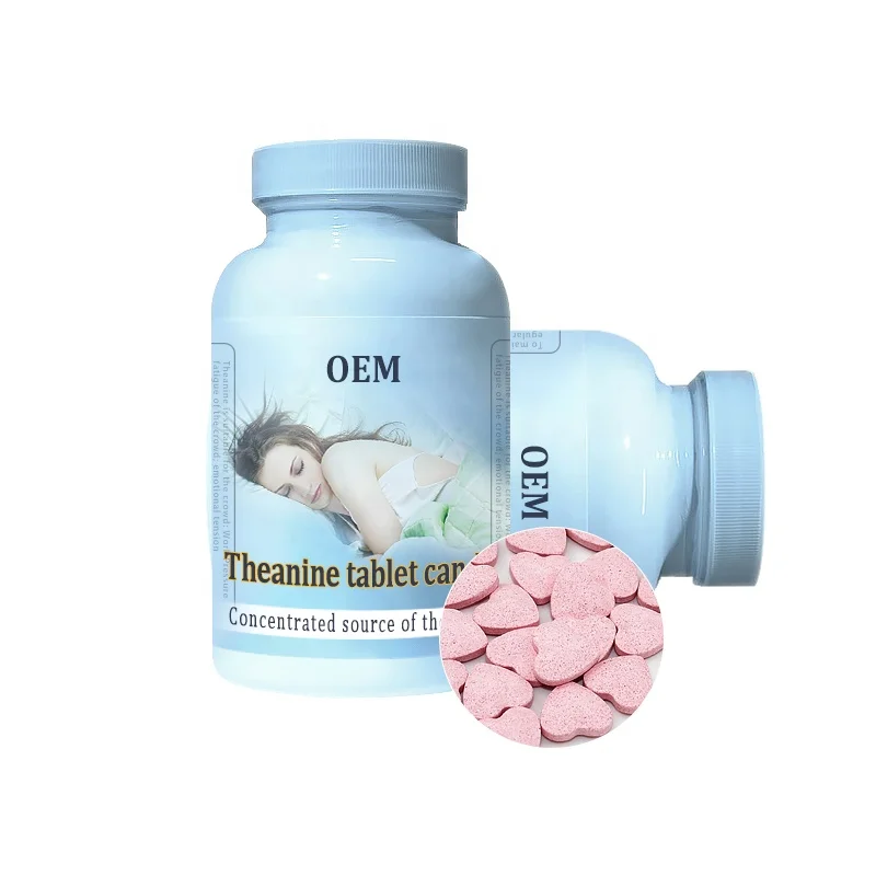 
Logo Custom Health Food L Theanine Tea Extract Reliever Pressure Tablet Candy 