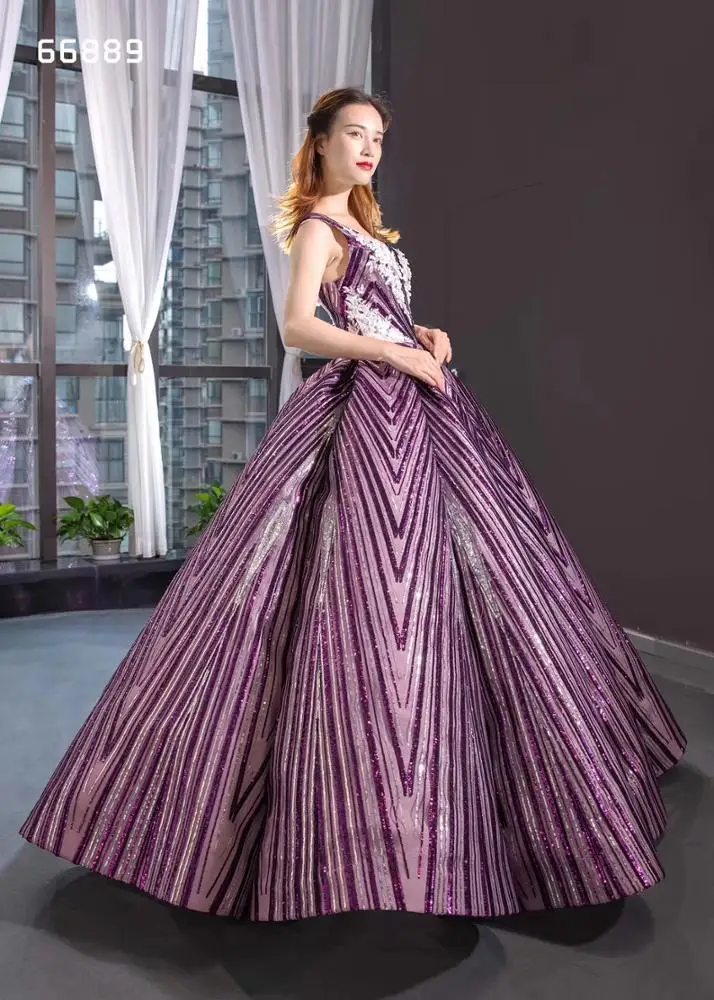 Ball Gown sleeveless  evening dress lace big ball gown  bride  dress for wedding & party