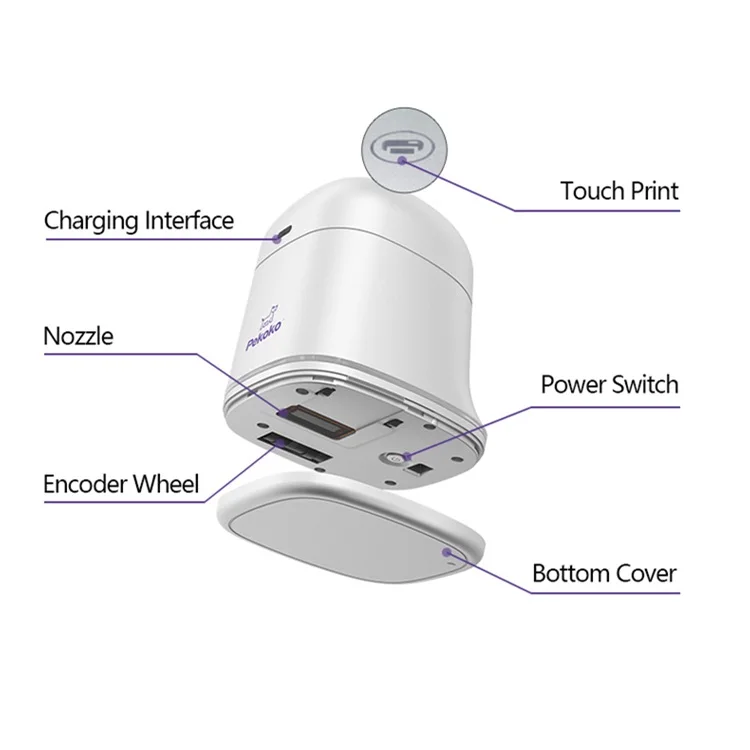 Pekoko Color Printer Mini Mobile Inkjet Printing Machine DIY Color Logo Date Ink Jet Printer