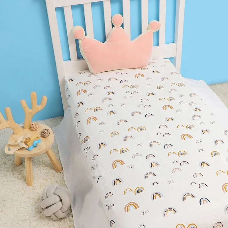 Wholesale Woven Soft Muslin Baby Crib Sheet 100% Organic Cotton