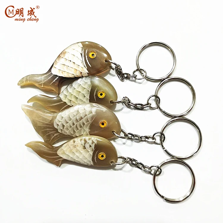 Hand make craft factory provides buffalo horn comb gift decoration key ring