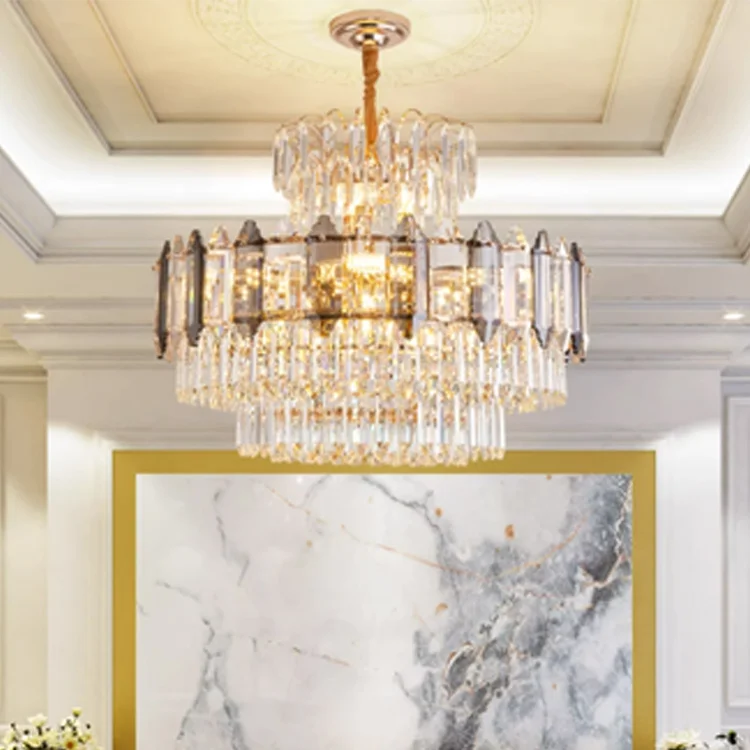 K9 crystal gold pendant light modern high chandeliers ceiling luxury pendant light