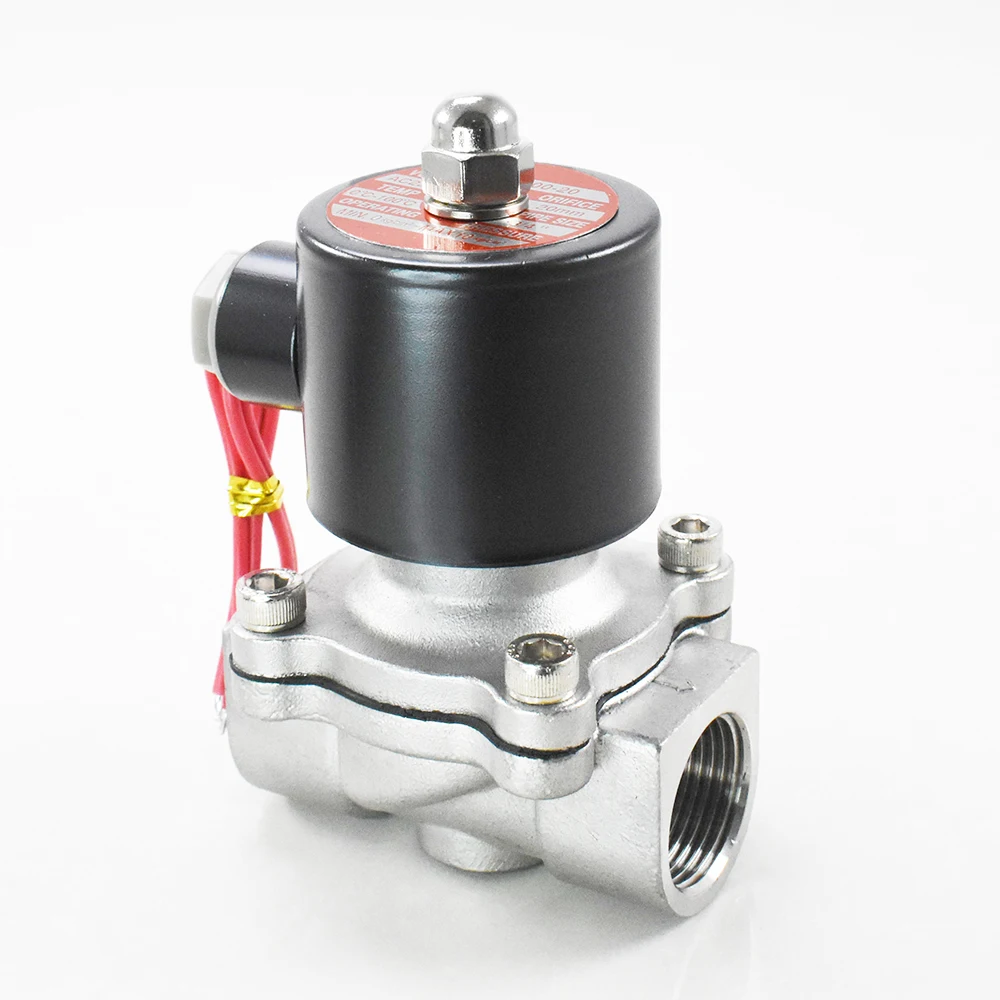 2S200-20 DC24V 12V  AC220V 110V Normally Close SS304 Stainless Steel Automatic  Water Solenoid Valve 3/4 Inch