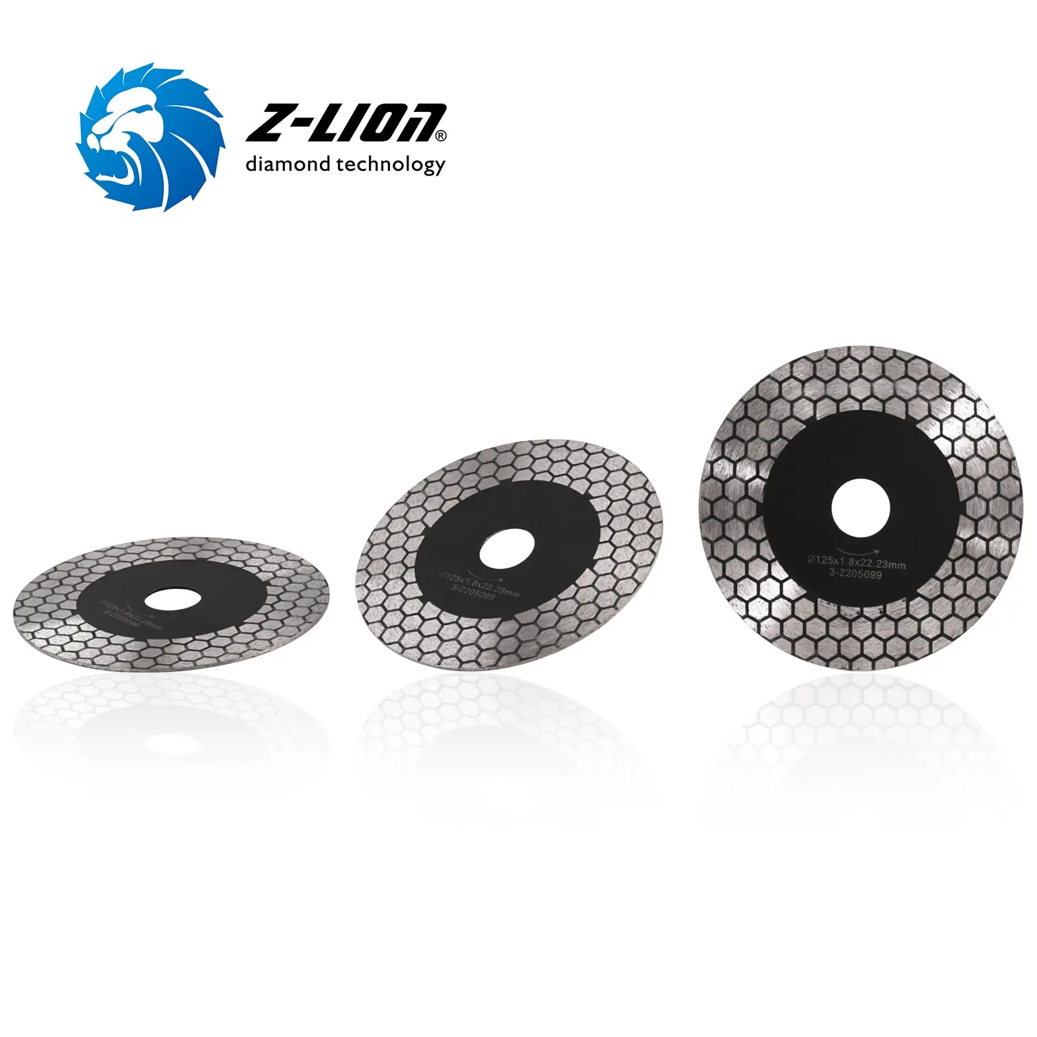 Z-LION 125mm 5 inch  Diamond Cutting Disc Honeycomb Saw Blade for Wet/Dry Use Marble Ceramic