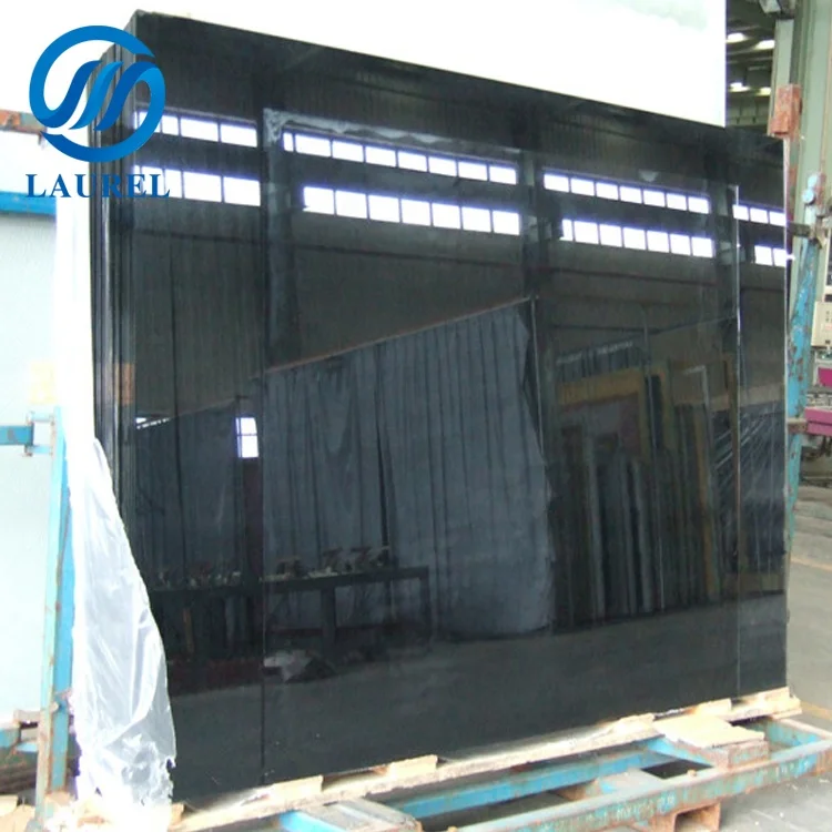 Black glass tabletops 4mm 5mm 6mm 8mm colored reflective  building glass manufacturer