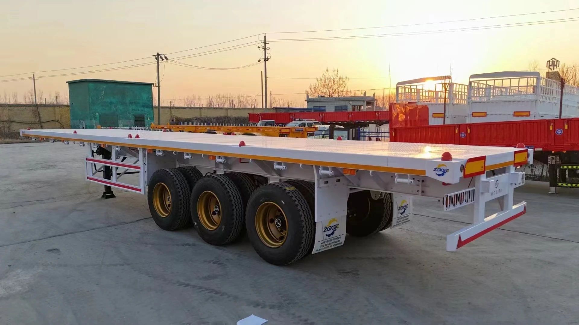 China Manufacturer 40/45/53 ft container flatbed trailer 2/3 axles flatbed semi trailer Tanzania used flatbed trailer for sal