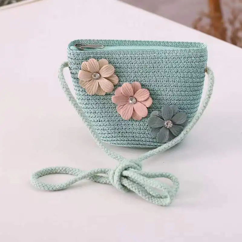 Straddle Straw bag beach for baby children girls out door cute colorful straw Woven Bags