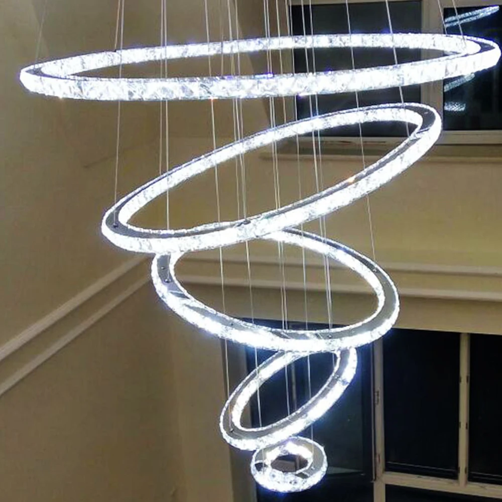 Nordic Style Simple Brass Fashion Metal Led Chandelier K9 Crystal Pendant