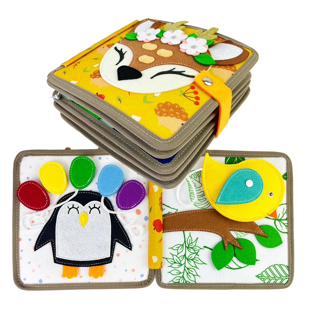 OEM Montessori Autism Sensory Toy Quiet Activity Book Animal Busy Book for for 1 2 3 4 Year Old Boy Girl Birthday Gift