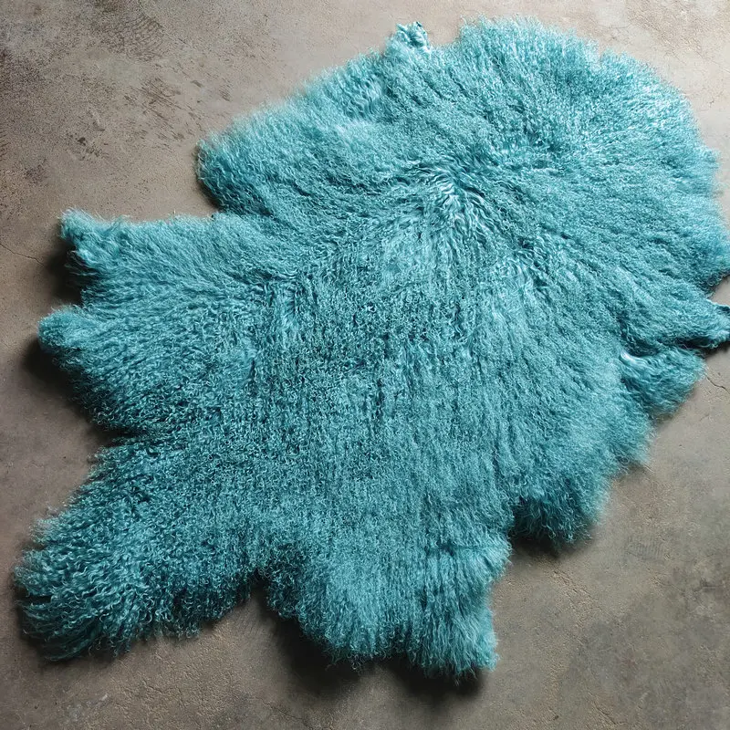 factory  long hair curly Tibet  Mongolian lamb fur plate wholesale genuine  mongolian tibetan lambskin