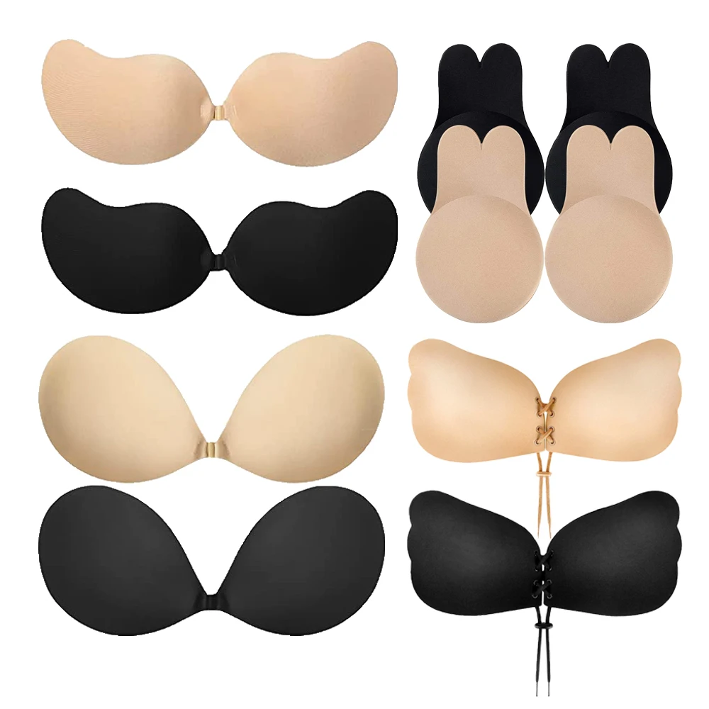 Magic Wing Mango Rabbit Shape Sponge Strapless Bra Silicone Push-up Strapless Backless Self-adhesive Sticky Invisible Bra