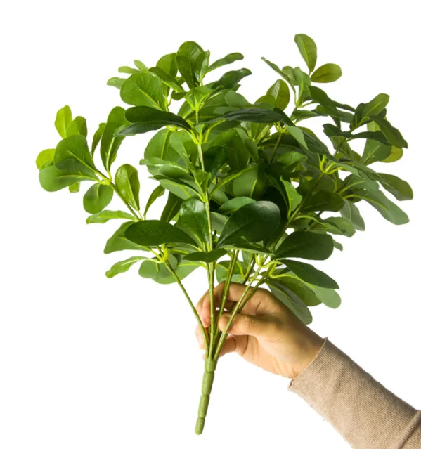 Hot Sale Artificial Plant 7 and 9 Branches Green Artificial Leaves for Wedding Living Home Decor