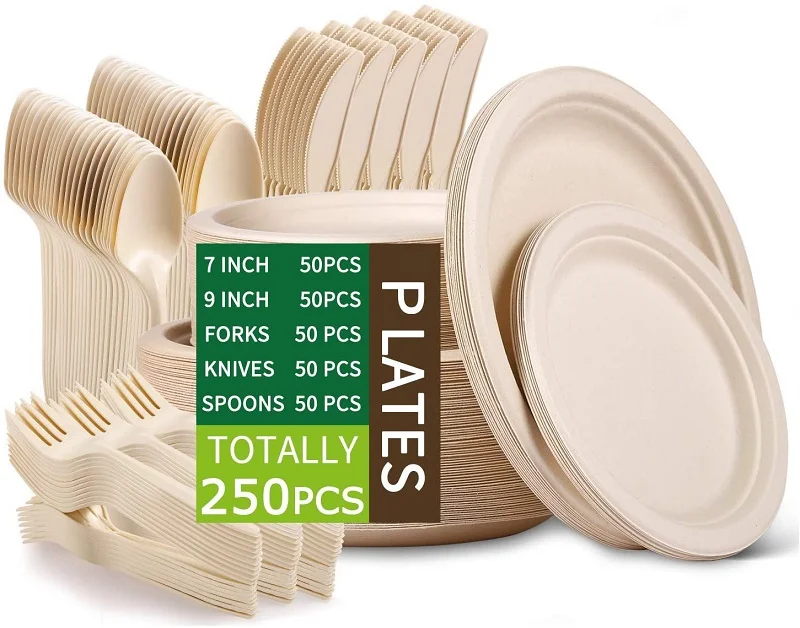 Palm Leaf Round Plates Eco-friendly Biodegradable Natural Chemical Free Dinnerware Plates Bowls Sturdy And Elegant Tableware