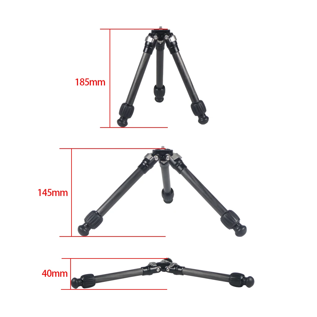 Carbon Fiber Tripod Extended Professional Table Stand Camera Live Tripod Adjustable Height with 1/4 Screw Tripod for SLR Camera