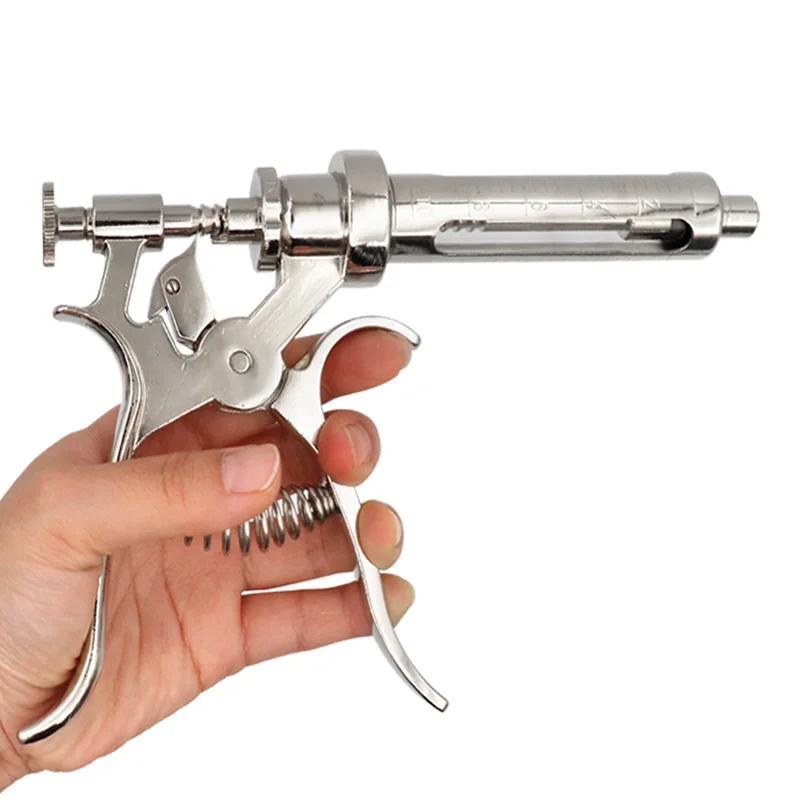 Animals  Veterinary Continuous Injection Automatic  Syringe Revolver Stainless Steel Vaccination Gun For Sale
