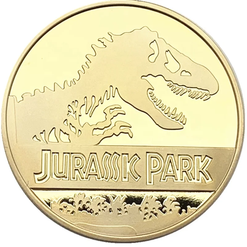 Hot sales custom Dinosaur gold-plated commemorative coin collection animal coin gold coin