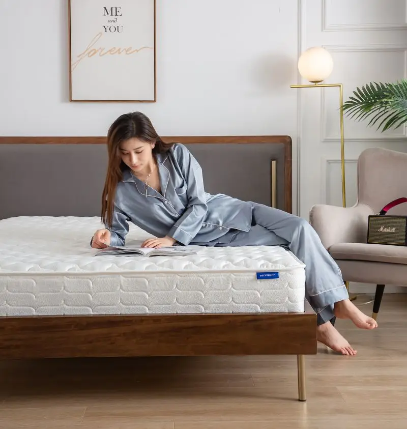 boxspring steel wire compress grid coconut polyester jacquard fabric pocket spring mattress memory tempurpedic mattress