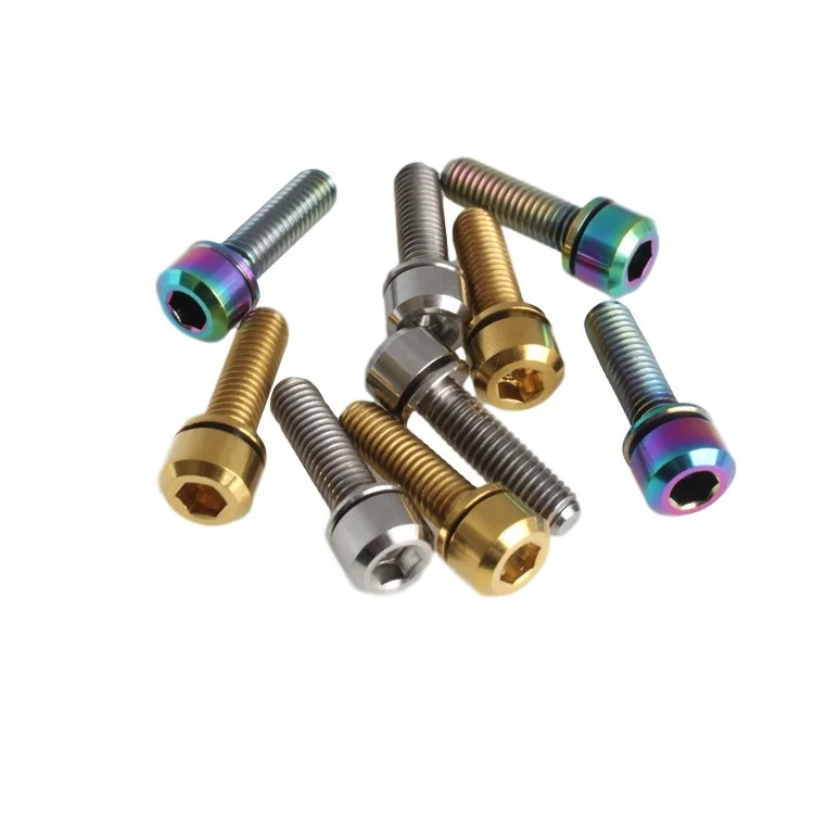 titanium bolt M6x20 hexagon socket  cap head with washer  GR5 Ti-6al-4v tc4 titanium screw for bicycle