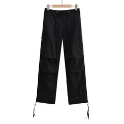 Women Winter Long Thermal Drawstring Waist Street Leisure Hip Hop Cargo Pants