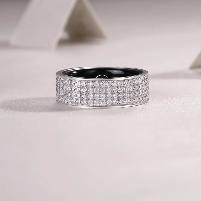 Vvs Moissanite ювелирные изделия S925 серебро смарт-кольцо с Bluetooth мониторинг сердечного ритма крови кислород здоровый сон водонепроницаемый
