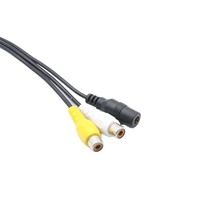 High Quality Waterproof M12 connector audio video 4pin aviation to rca cable for rear view mobile dvr camera system