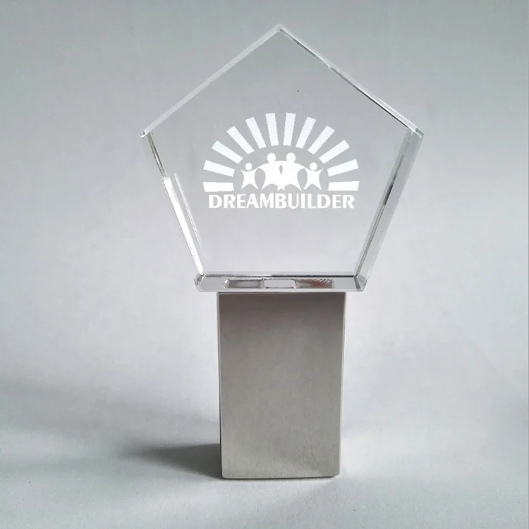 Best price custom logo LED rectangular crystal U disk 8gb 16gb 32gb  flash drive with light for business gift