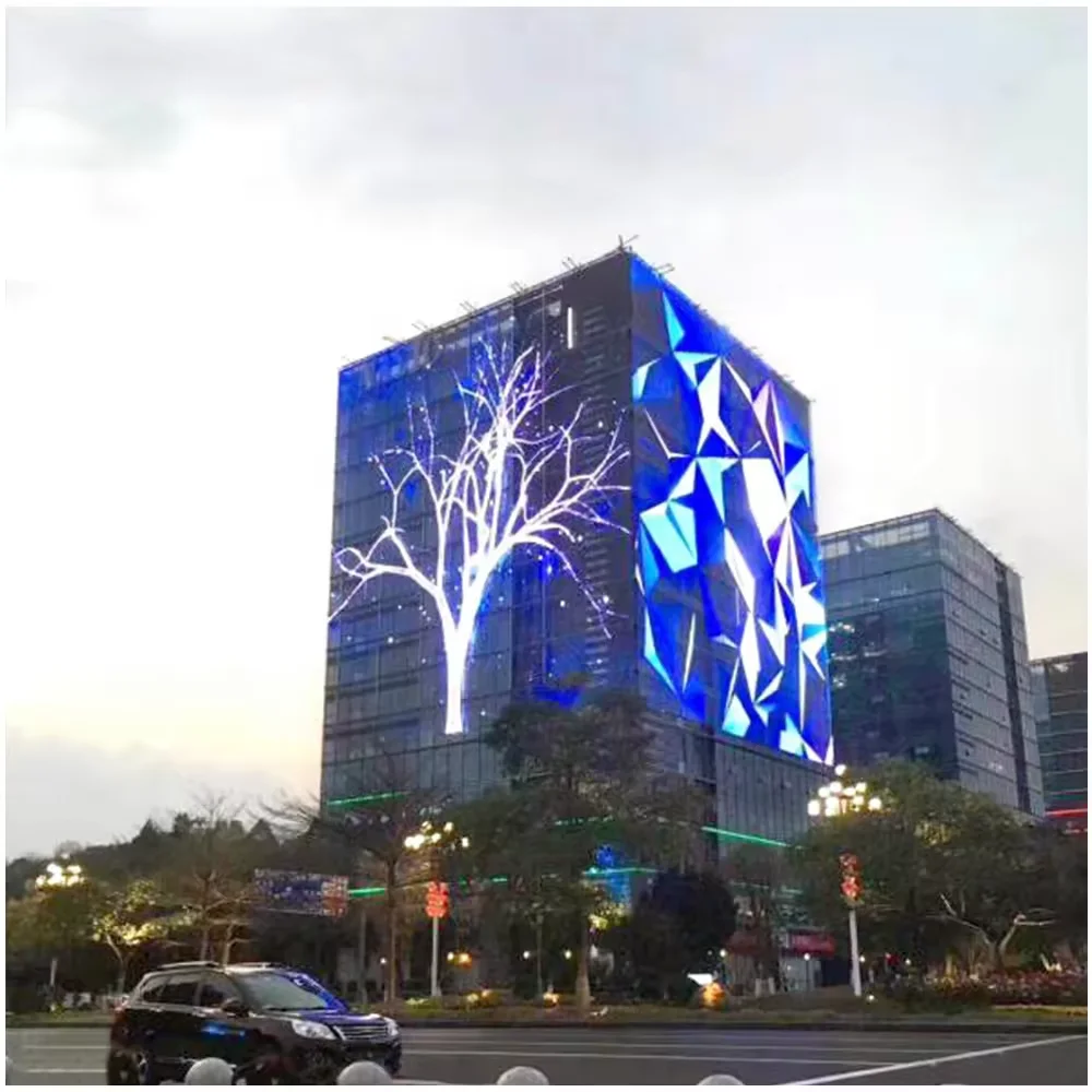 500*1000mm transparent grille screen pantallas transparente led flexible transparent led mesh screen display