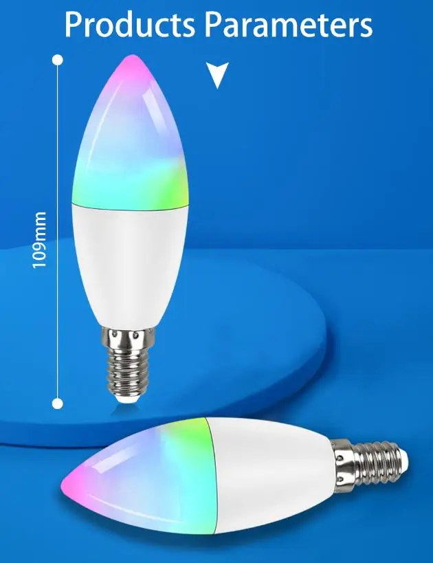 Умная лампа-свеча Tuya E14 с Wi-Fi и голосовым