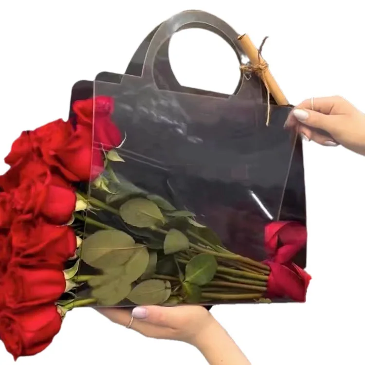 Clear top gift box valentine day plastic flower boxes