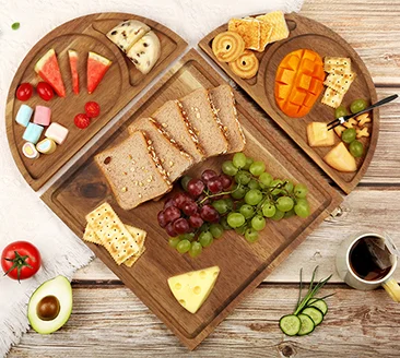 Extra Large Magnetic Charcuterie Board Cheese Board Set 3 Part Square & Round & Heart Shaped  Wooden Tray Serving Board Platter