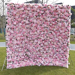 Silk Flower Wall Red Rose Flower Wall Panel for Wedding Decor Different Types to Customize Latest Designs Backdrop