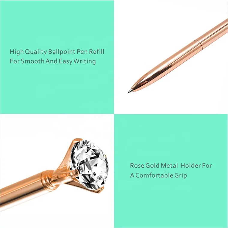 
2020 New Products Best Seller Luxury Diamond Gift Pen Set, Custom Printing Metal Pen With Box For Girl 