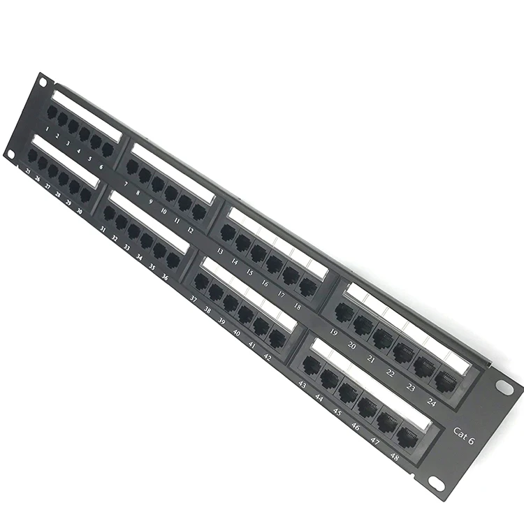 Gigabit Rj45 Ethernet 48 port 2U Cat6 Unshielded Patch Panel Rj45