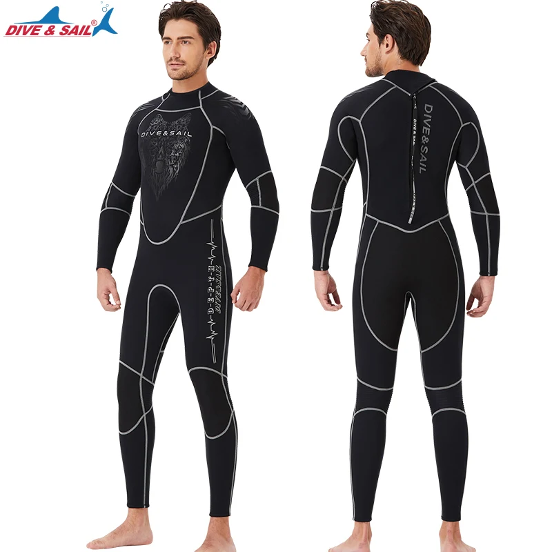 Factory Full Body 3mm Neoprene Wetsuits Bcak Zip Long Sleeve Scuba Diving Wet Suit Winter Warm Swim Surfing Snorkeling Wetsuit