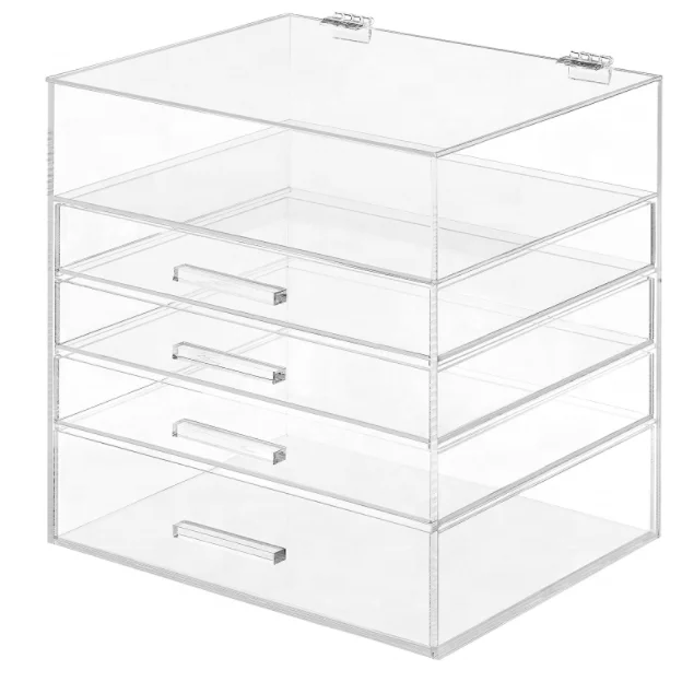 Акриловый прозрачный органайзер для макияжа ящики хранения косметики коробка украшений