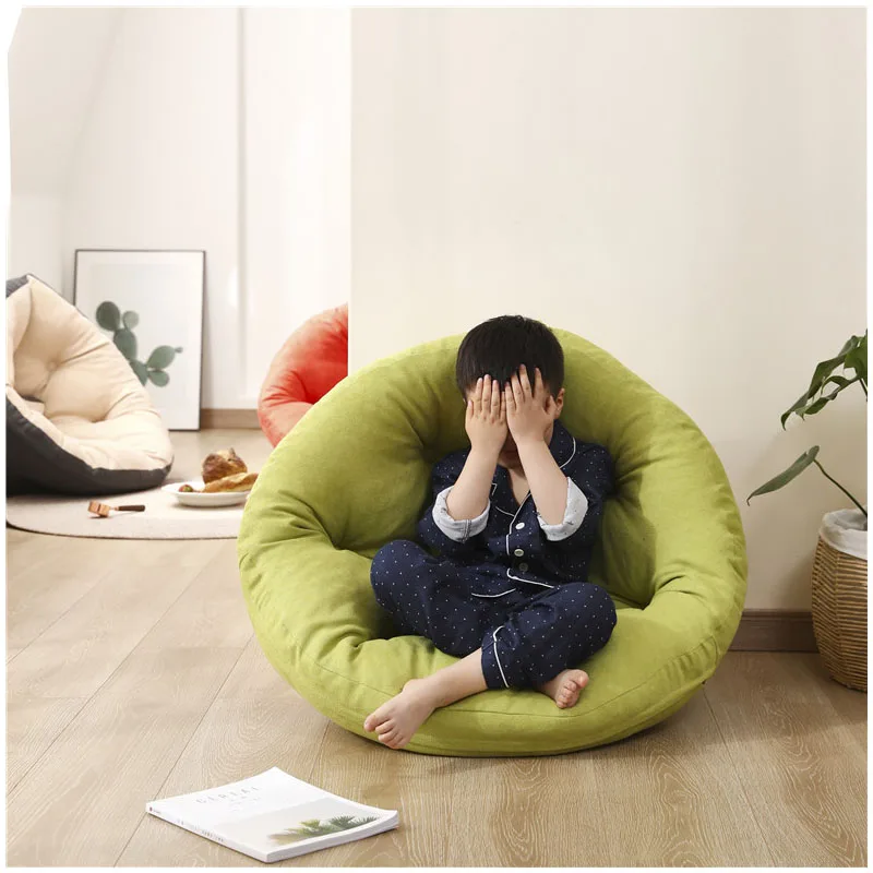 Machine washable multiple colors egg roll shape room large bean bag sofa Floor Cushion chair for adult kids