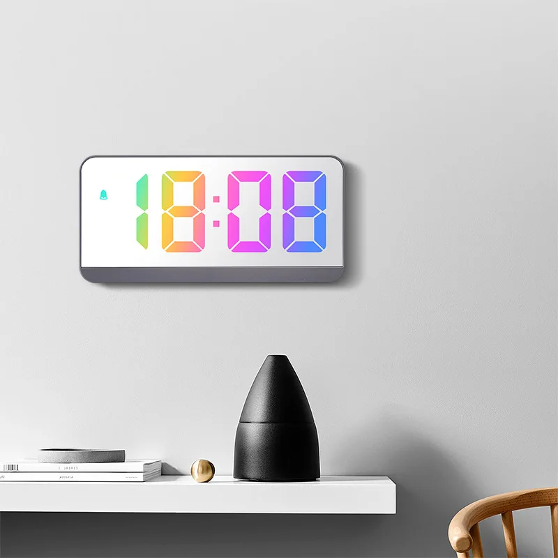 Small Colourful Alarm Clock Digital Electronic Led Vacuum-Tube Calendar Table Clocks For Kids Bedroom Bedside Home Decor Watches