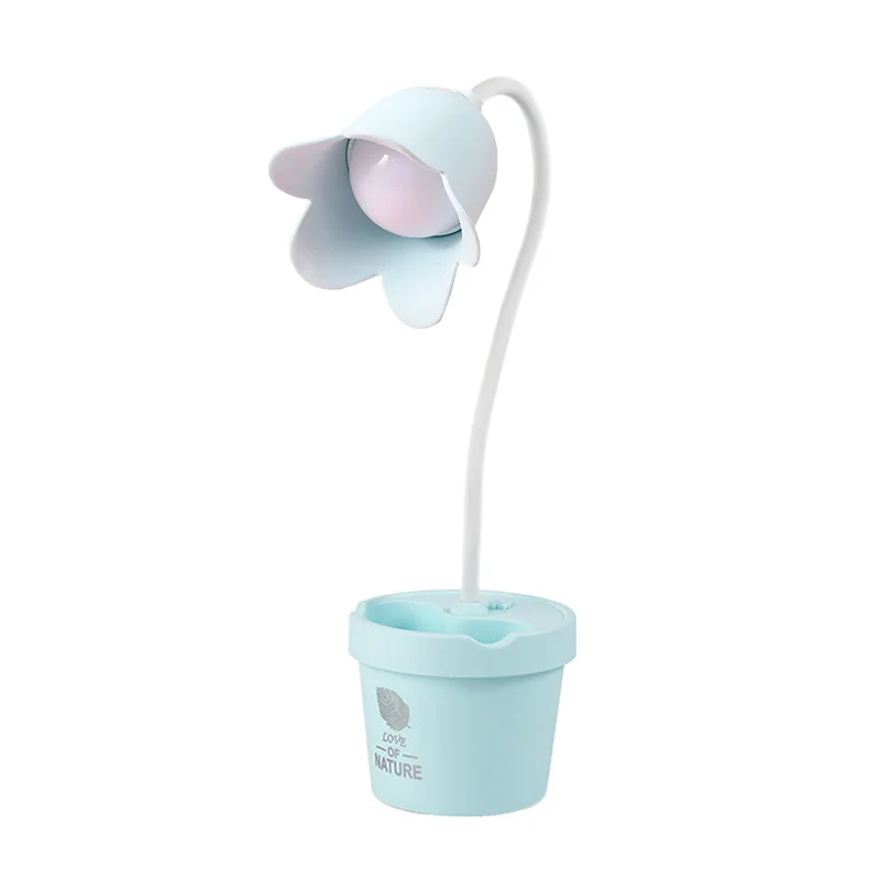 Творческий перезаряжаемые настольная лампа LED защита глаз сенсорная Настольная с регулируемой яркостью прикроватная держателем ручки