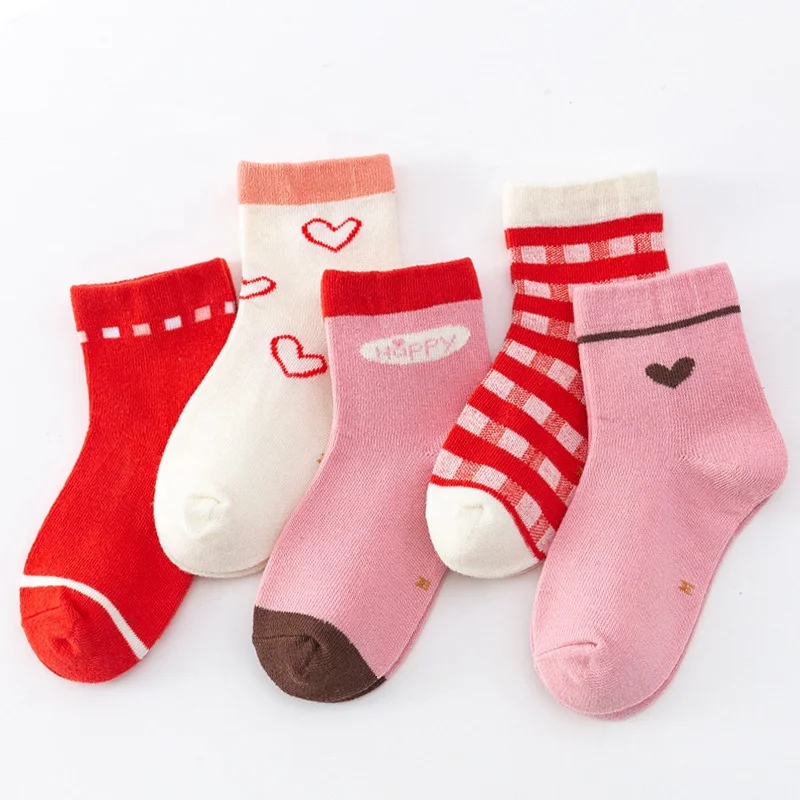 New Style Custom Logo Cotton Boys Girls Socks Kids Spring Autumn Socks Cartoon Tube Toddler Kids Socks With Grip