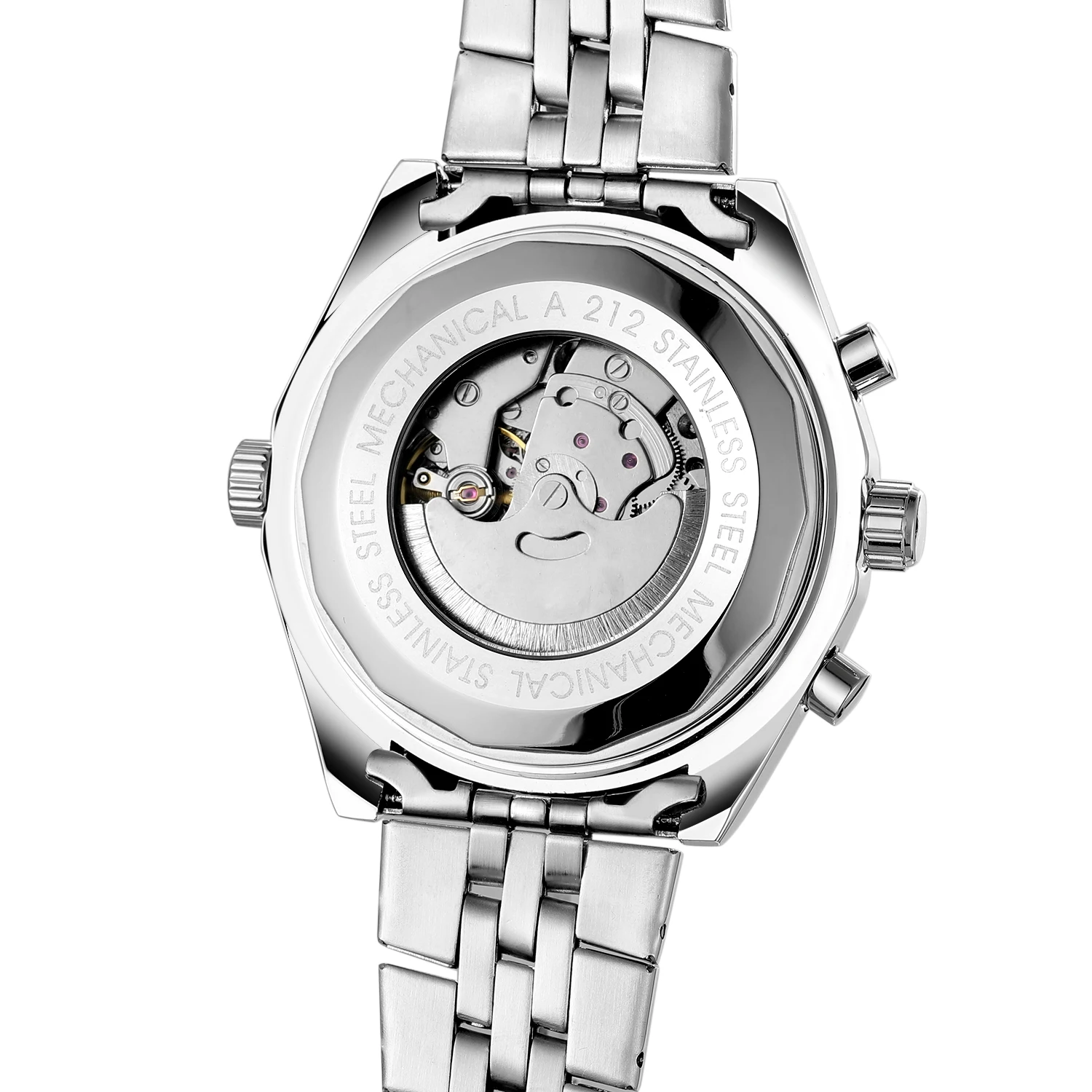 JARGAR 6905 Analog Skeleton Black Dial with Stainless Steel bracelet High-end saatler automatic sports wrist watch