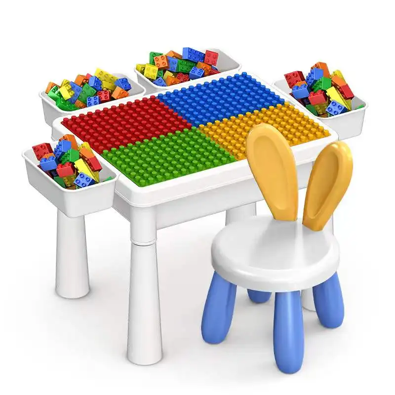 Educational Easy Assemble Plastic Building Block Table For Kids 1