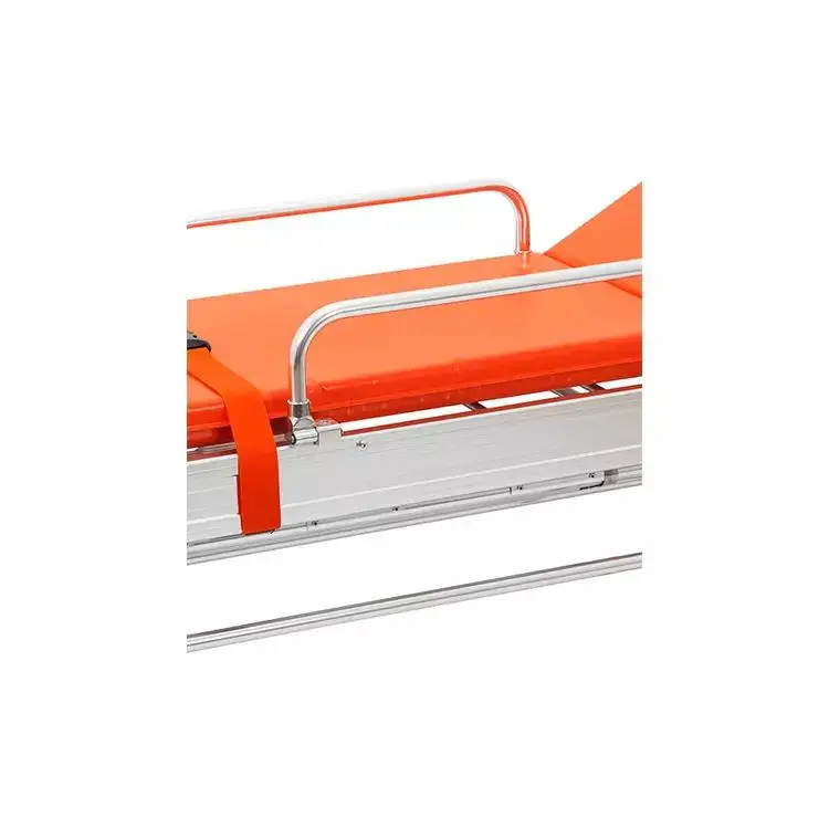 Mechanical Foldaway Stretchers Ambulance with IV Pole Lightweight Ambulance Emergency Bed