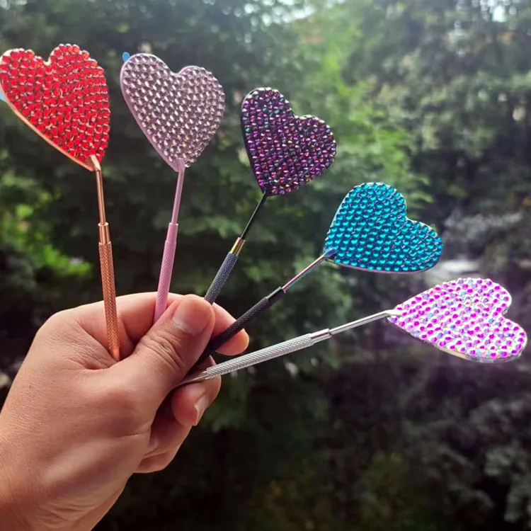 Square Makeup heart Kitty Diamond setting Mirror for Eyelash Extension Handheld with Handle Hand Mirror lash Salon Mirrors