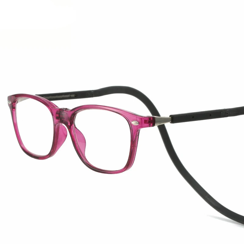 Portable Hang on neck Design Adjustable Silicon arms Reading Glasses