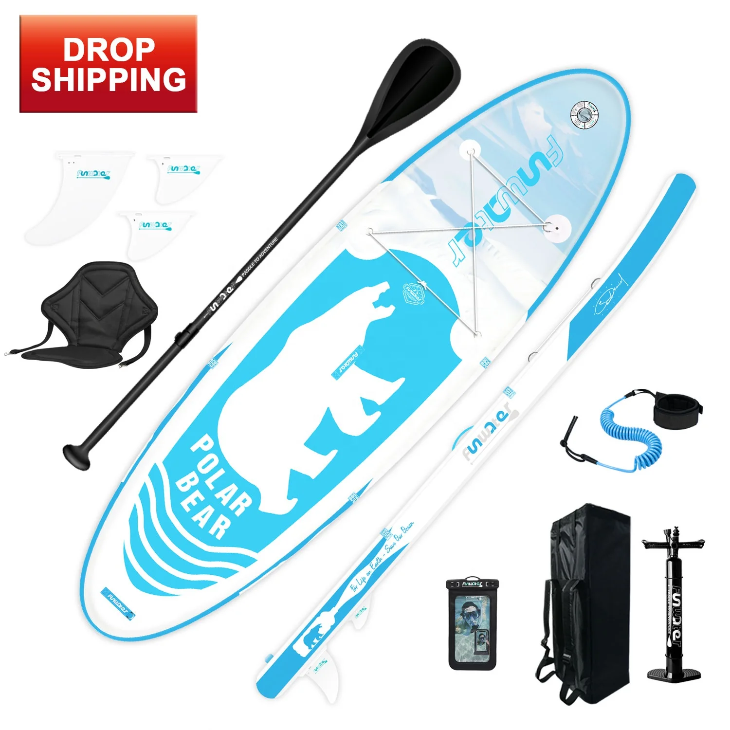 FUNWATER Drop Shipping Top sale surfboard paddleboard inflatable stand up paddle board sup surfing