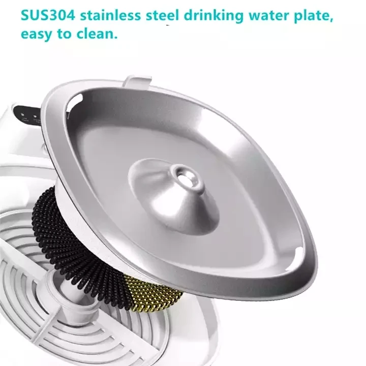 Automatic Noiseless LED Cat Water Fountain Filter Pet Drinking Water Dispenser Stainless Steel Pet Water Fountain