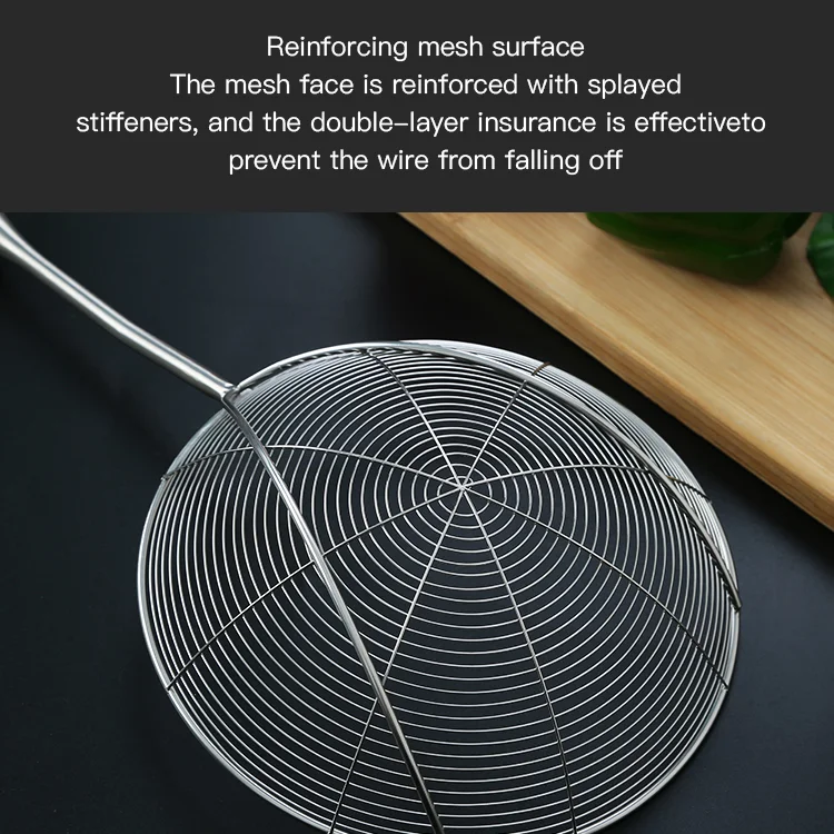 
Food grade enhanced version 304 stainless steel strainer food strainer oil filter spider skimmer strainer 